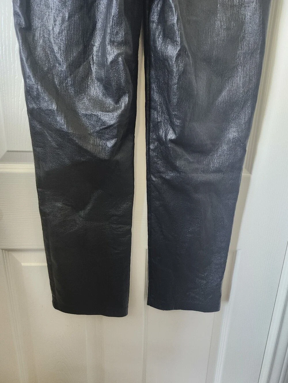 Aritzia Wilfred Melina Black Faux Leather Straight-Leg Pants